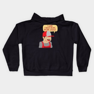Cant I Have Plans In The Garage Cartoon Kids Hoodie